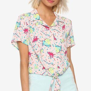 Disney The Little Mermaid Tie-Front Button-up